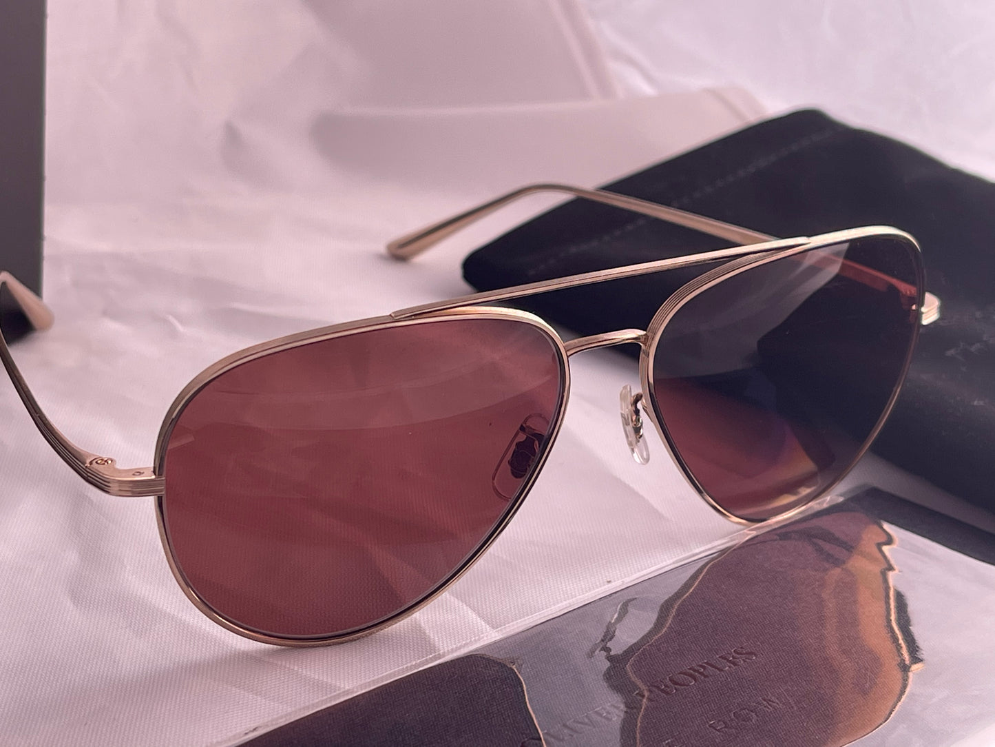 Oliver Peoples x The Row Casse 58mm OV1277ST 5292C5 Gold/Burgundy Sunglasses
