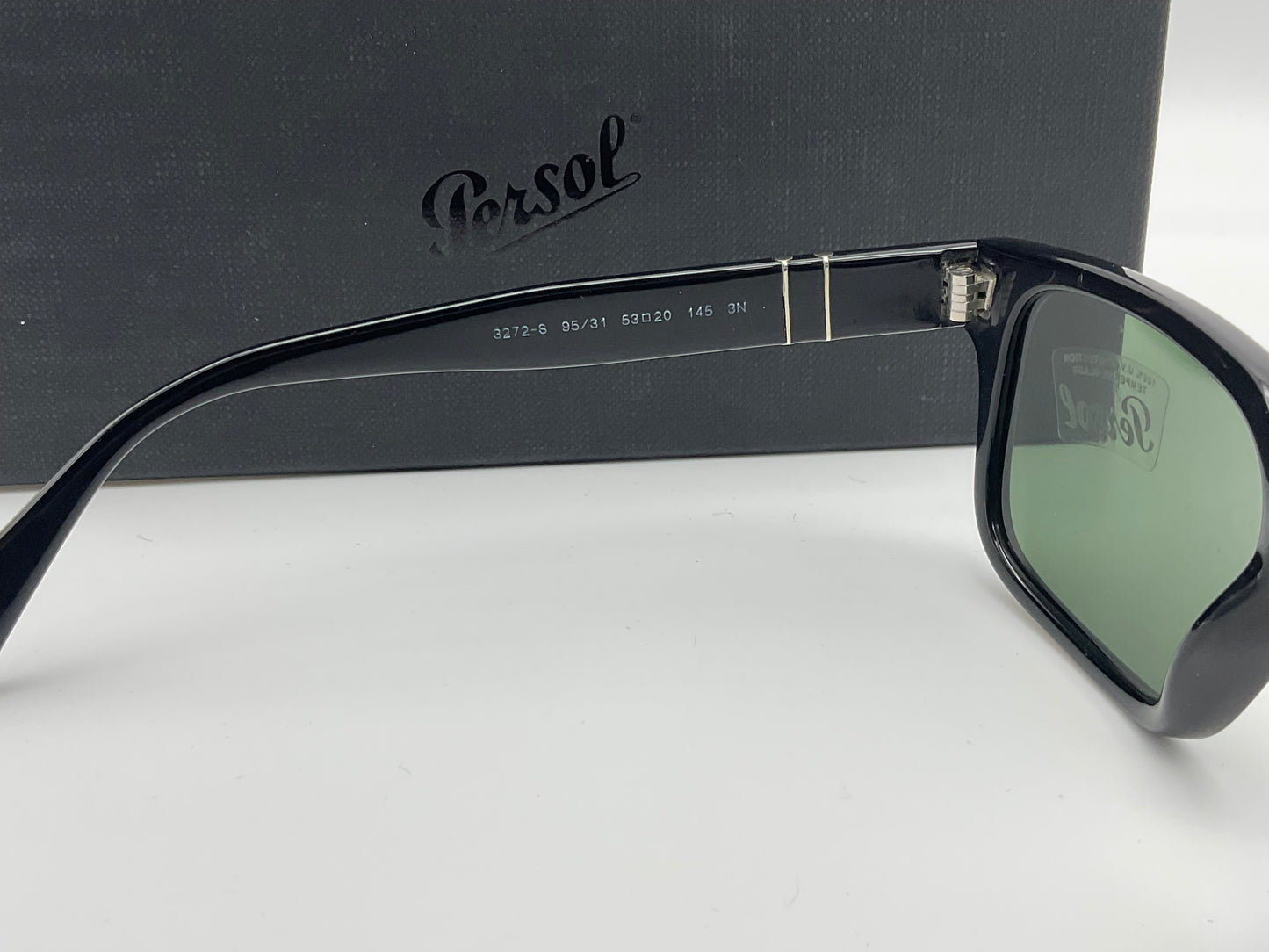 Persol PO 3272 53mm 95/31 Black Green Glass lenses Made in Italy