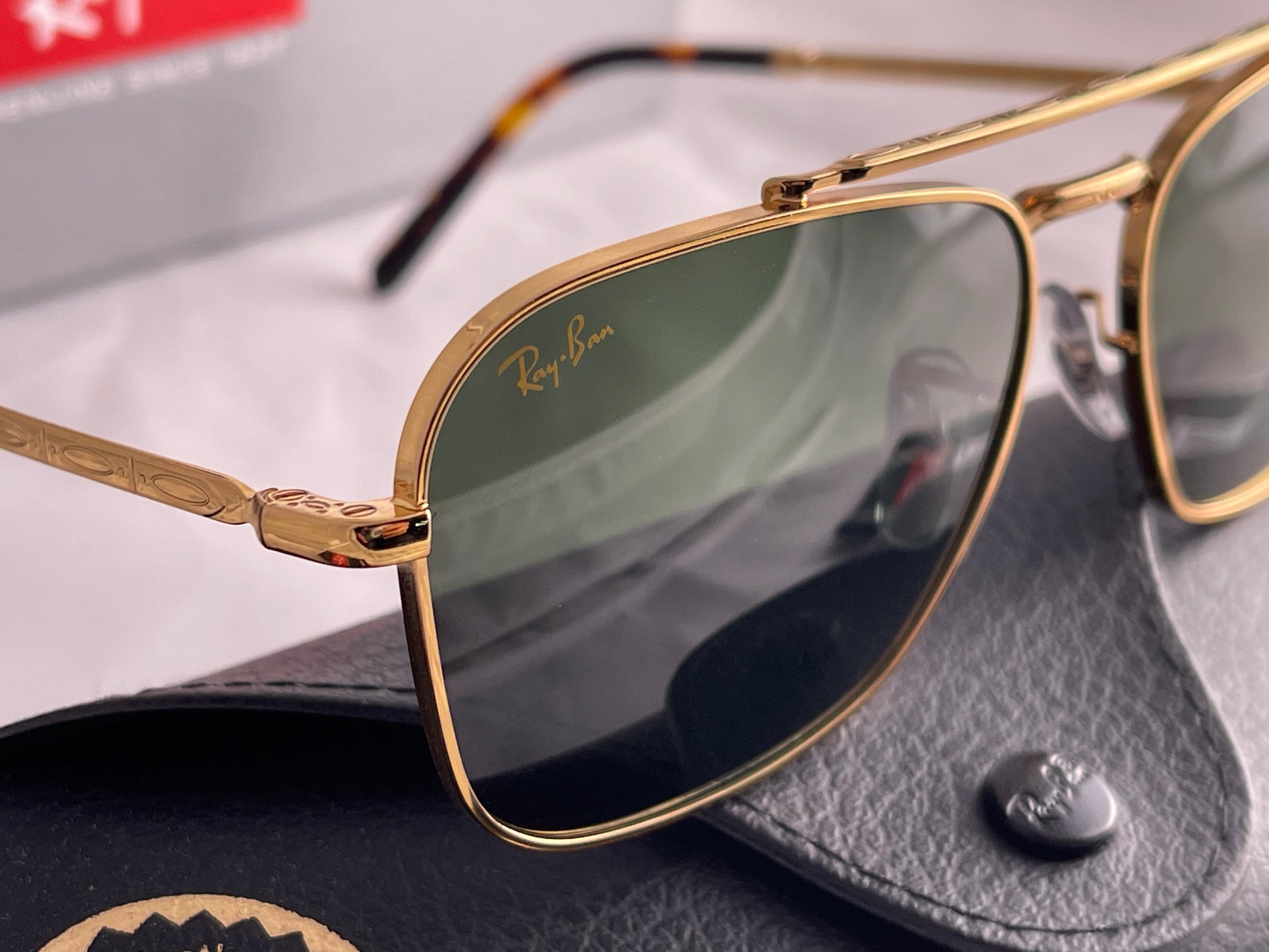 Ray Ban New Caravan 58mm G 15 Gold RB3636 9196 31 Italy New