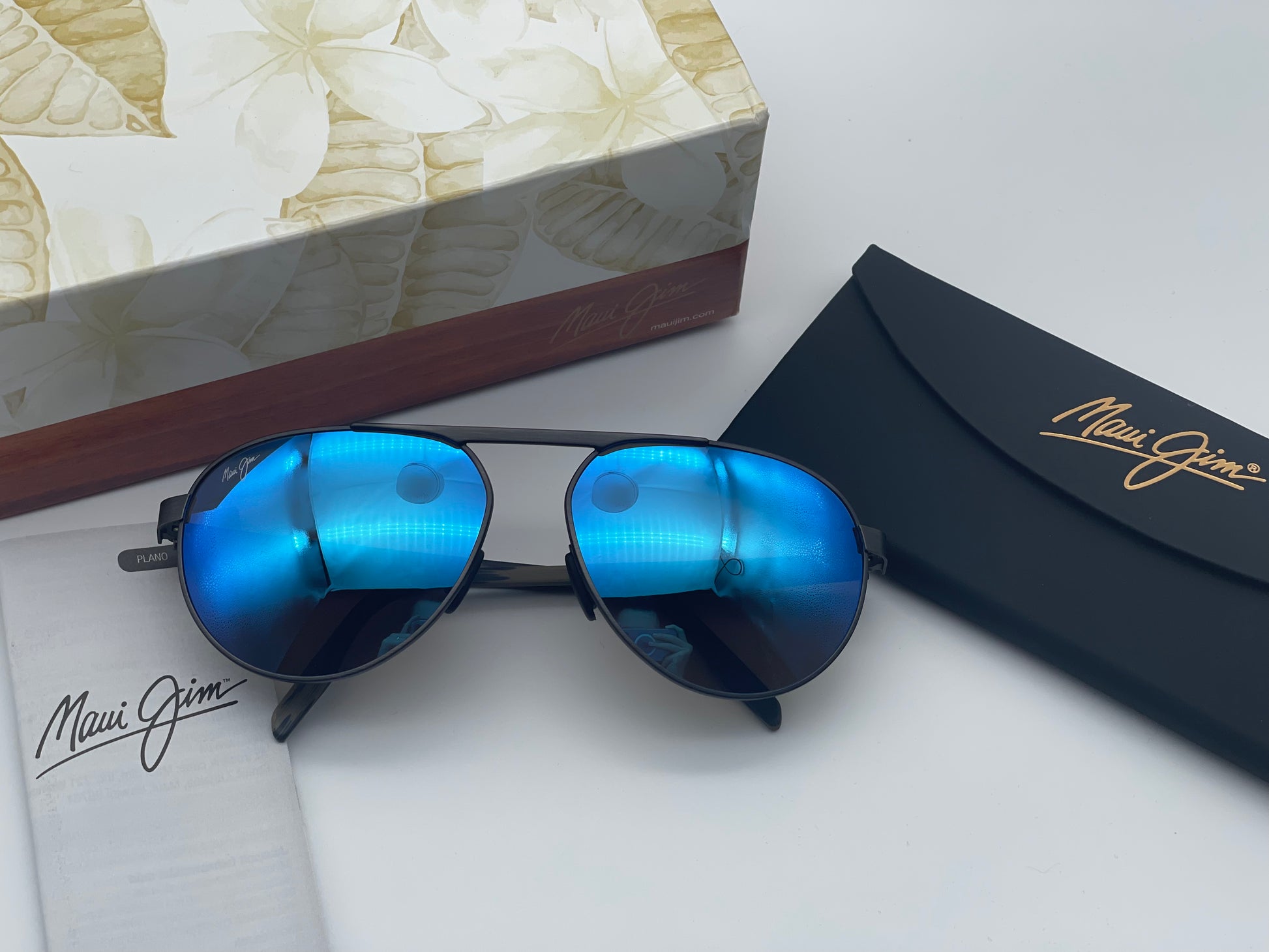 MAUI JIM Swinging Bridges POLARIZED Sunglasses B787 02C Gunmetal Blue Shade Review Store