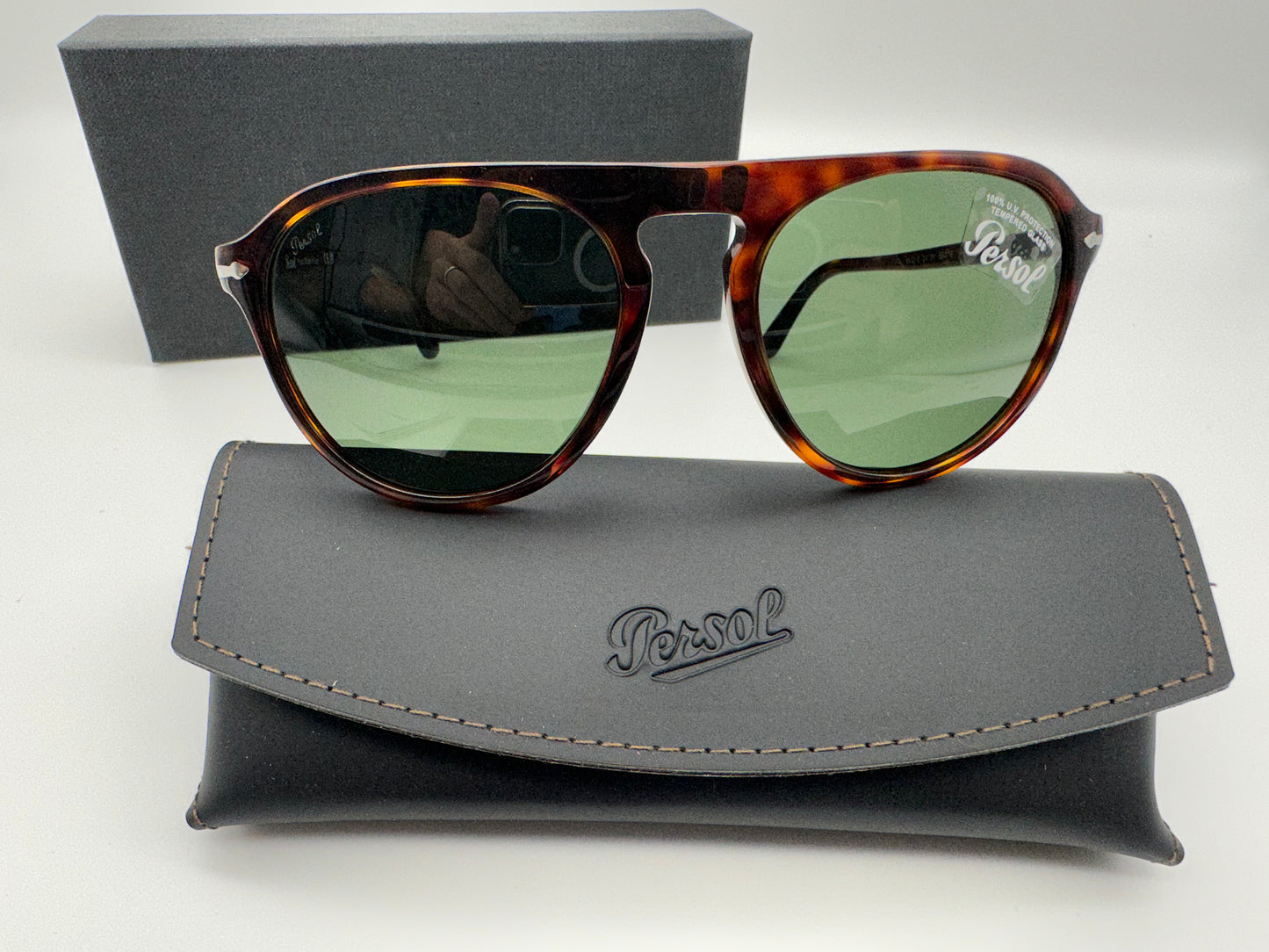 Persol PO 3302S 55mm 24/31 55-19 Havana Green Made In Italy