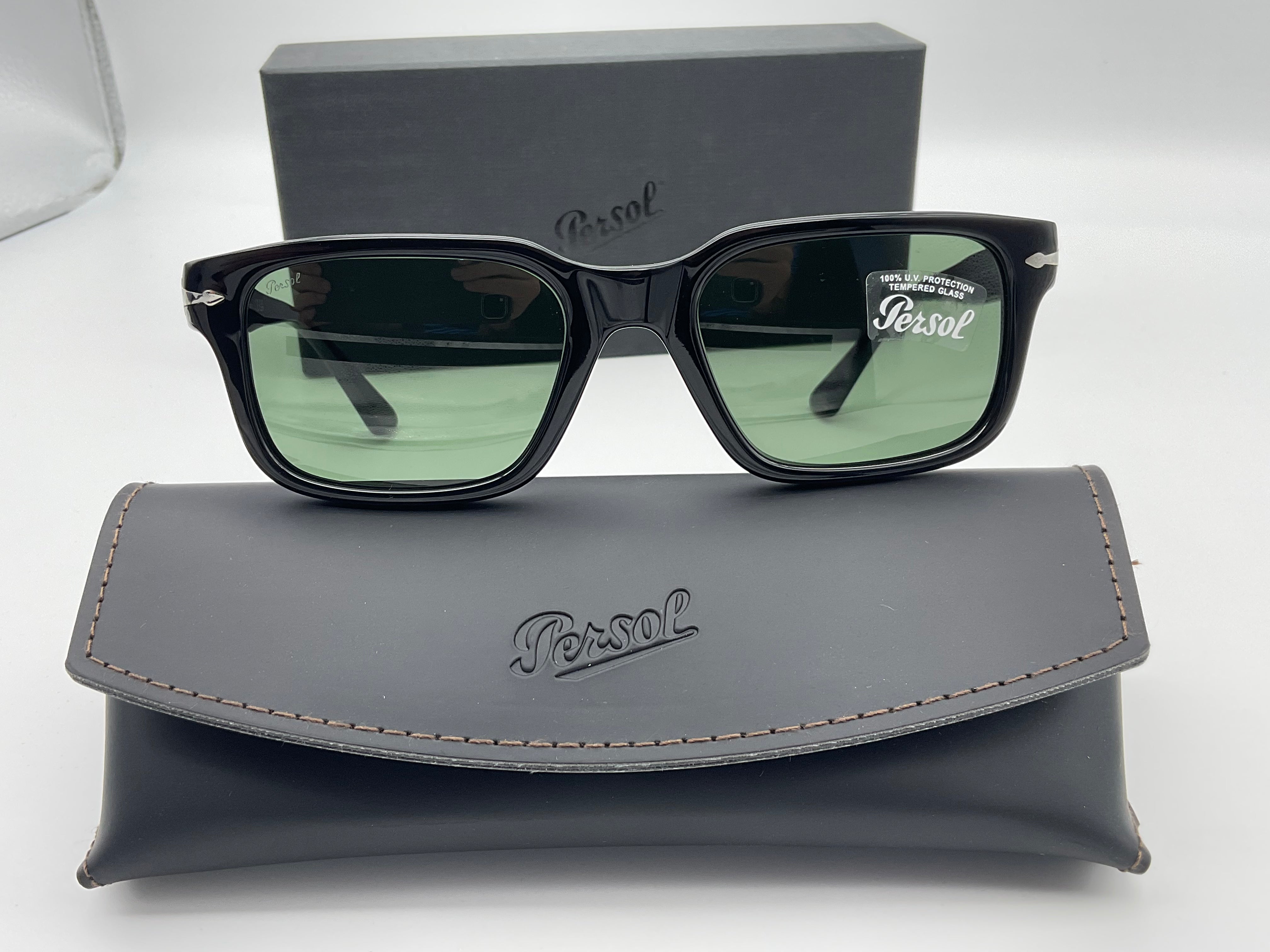 Persol PO 3272 53mm 95/31 Black Green Glass lenses Made in Italy ...