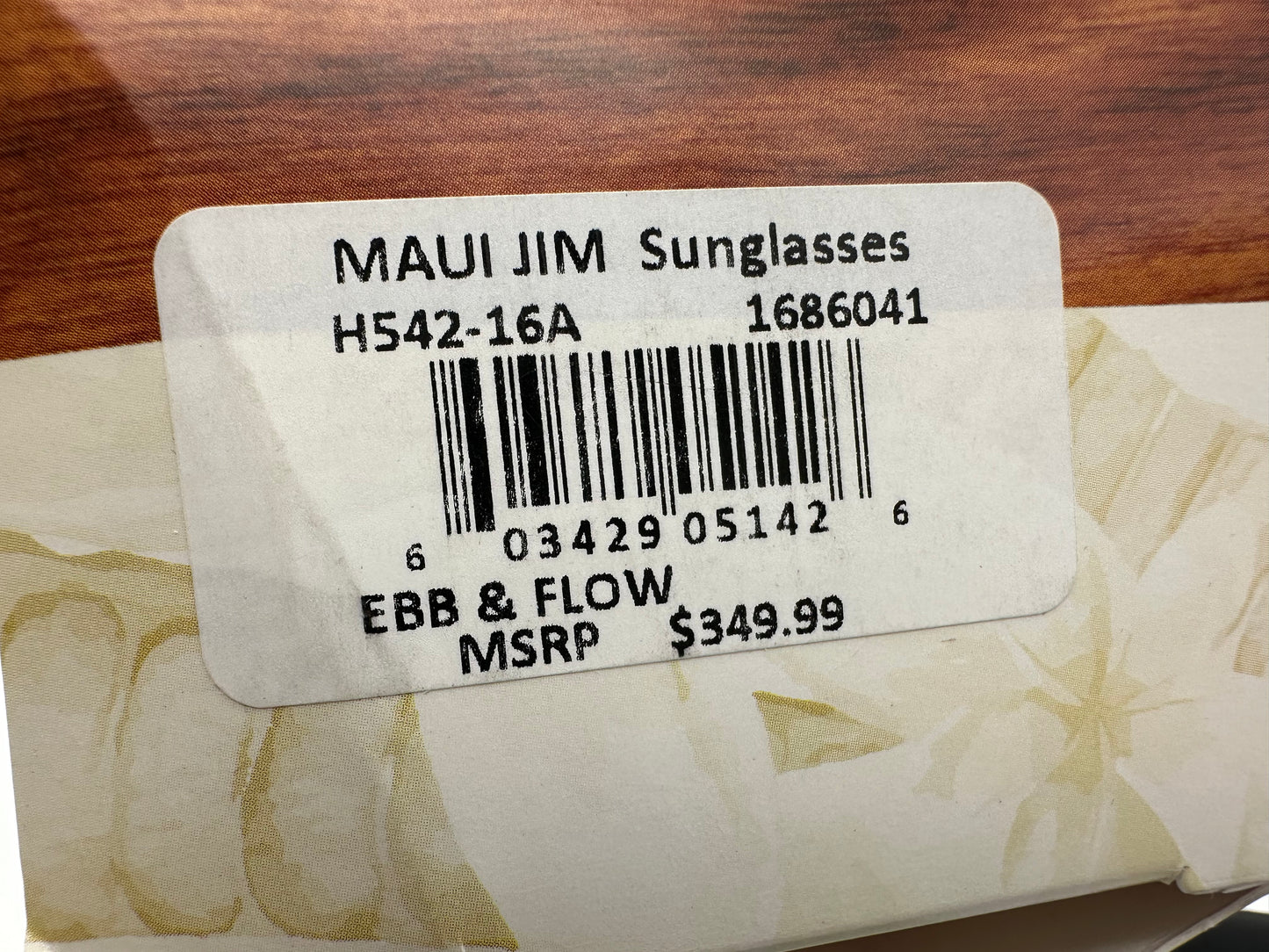 Maui Jim EBB & FLOW 54mm  Brushed Gold POLARIZED Brown Lens Sunglass H542N-16 JAPAN