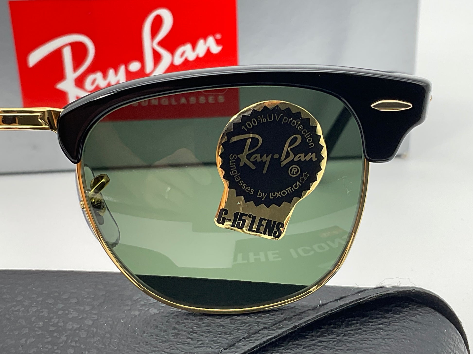 Ray Ban RB3016 Clubmaster Classic Sunglasses Black Green Classic