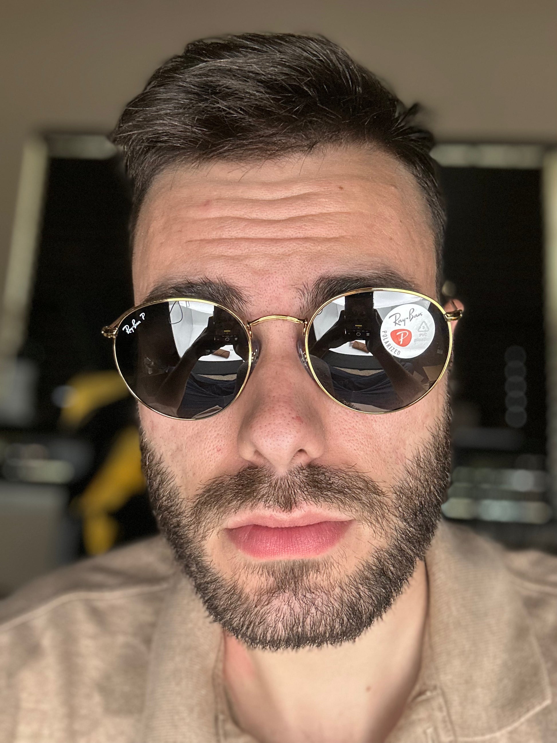 Ray Ban Round Metal Classic Polarized Black Unisex Sunglasses RB3447 919648 50