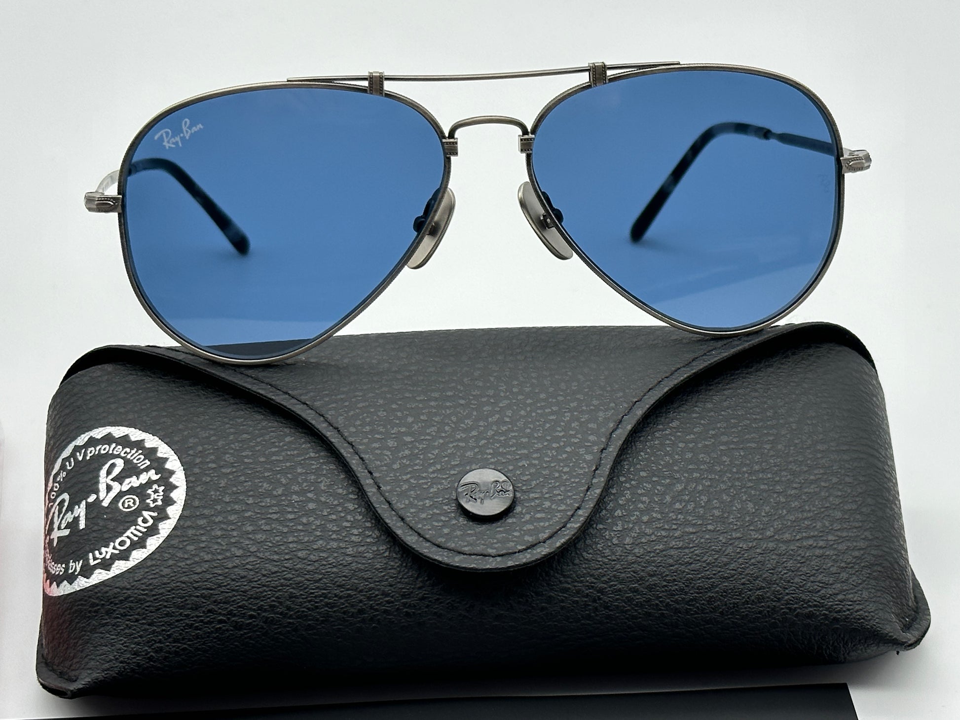 RB8125 58mm Limited Edition Titanium Aviator Blue Antique Silver