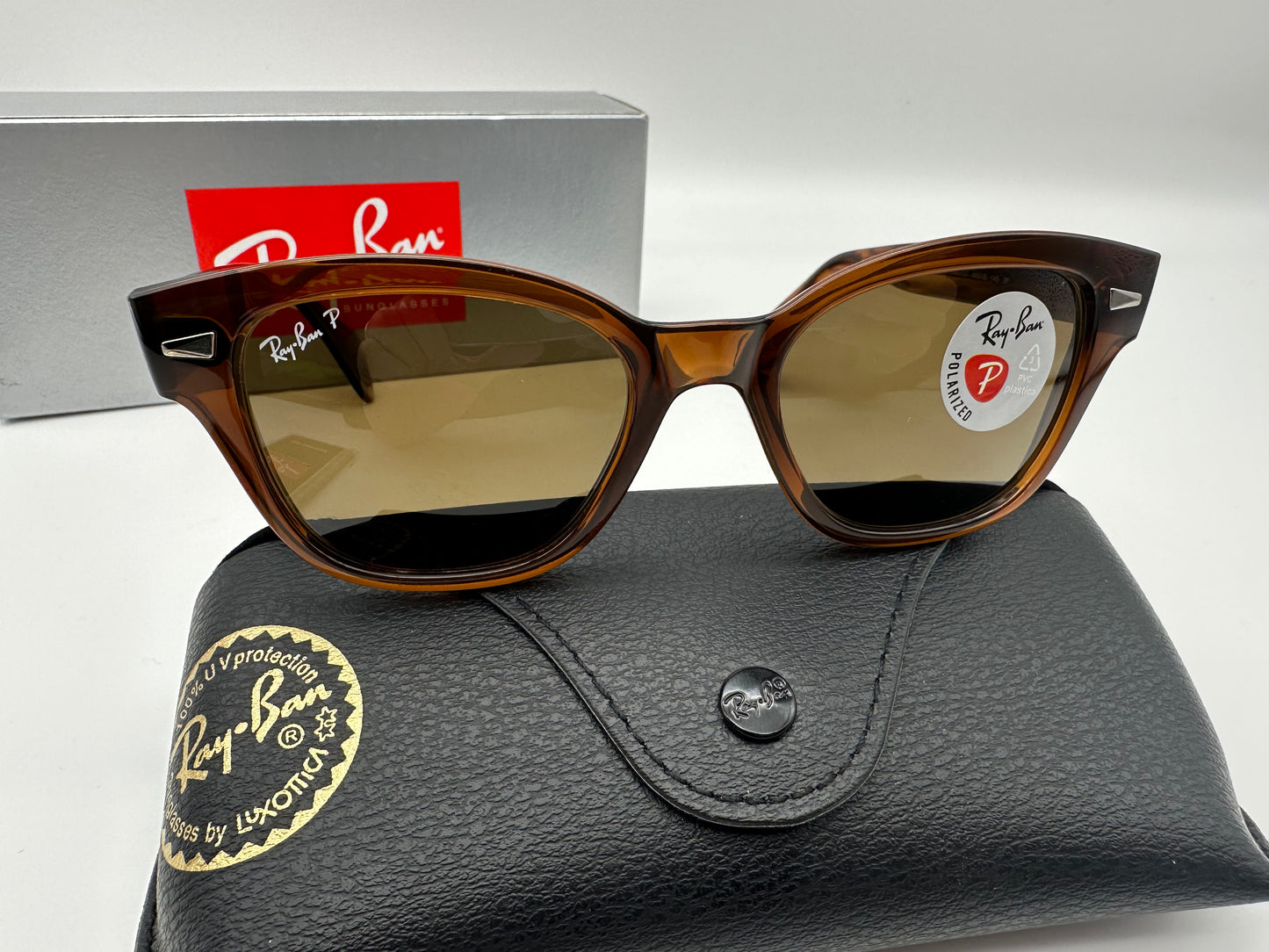 Ray-Ban RB0880S Transparent Brown /  Brown Polarized Lenses 49mm