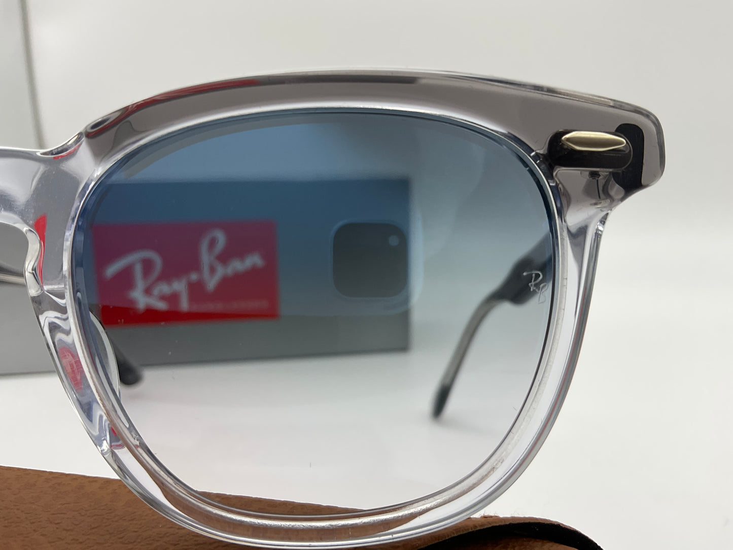 Ray Ban Hawkeye 52mm RB2298 Transparent Gray/ Clear Gradient Blue 13553F Italy NEW
