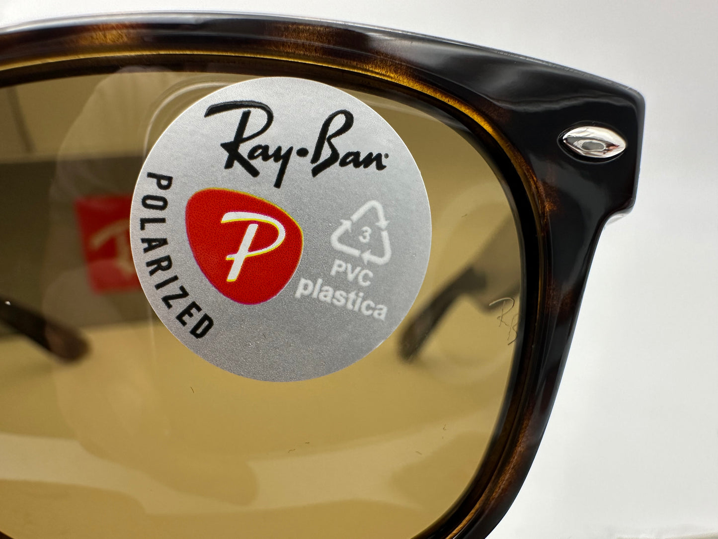 Ray-Ban New Wayfarer 55mm Tortoise B-15 Brown Polarized Sunglasses RB2132 902/57 NEW