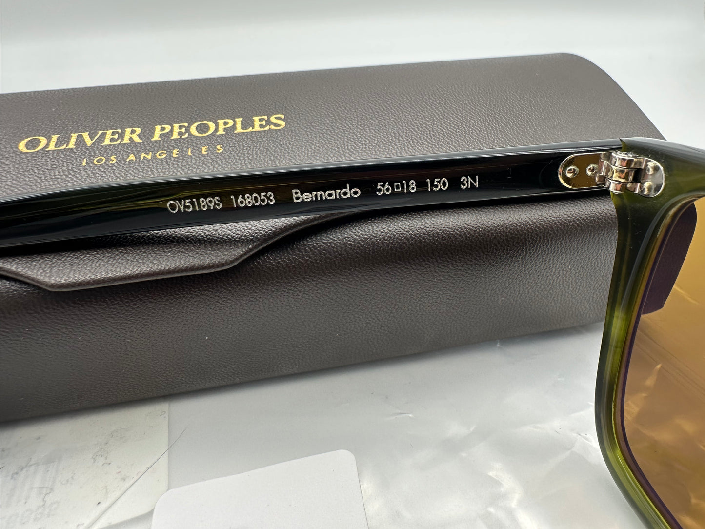 Oliver Peoples Bernardo OV 5189s 56mm 168053 Emerald Bark True Brown Glass Lenses