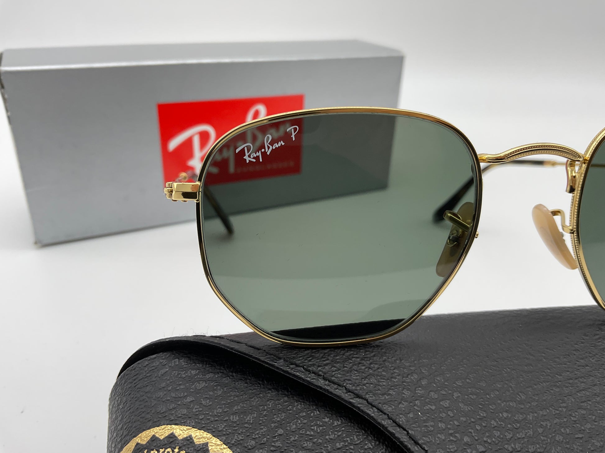 Ray Ban Hexagonal 51mm RB 3548 Gold G 15 001 58 Green Polarized Italy Shade Review Store