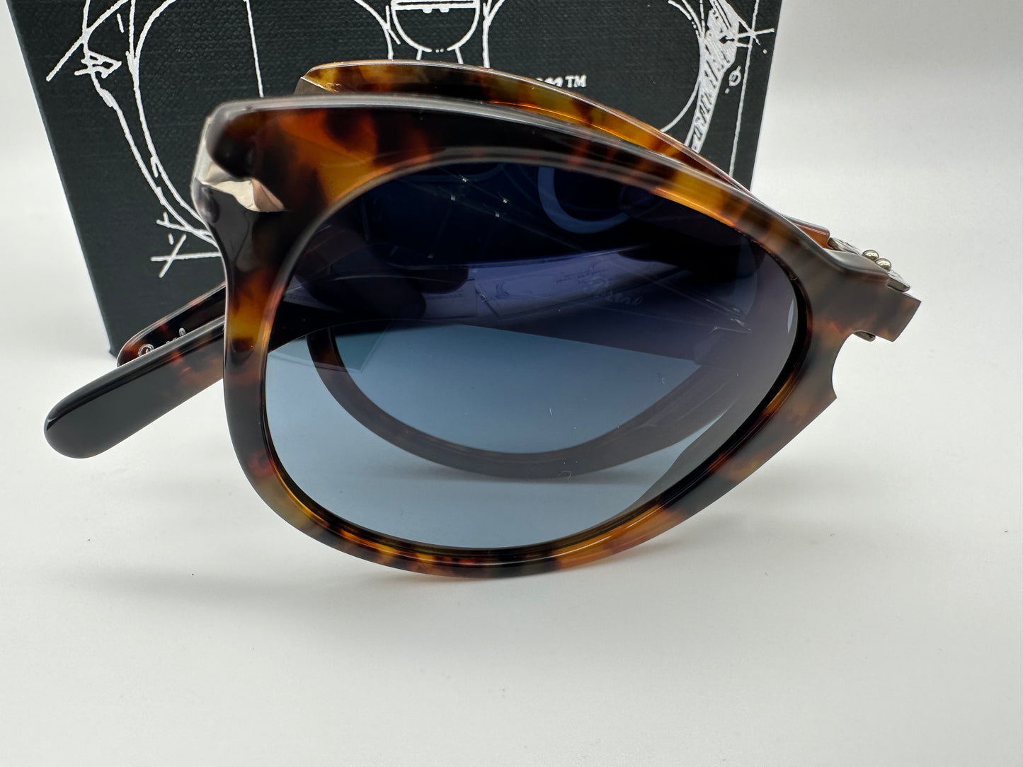 Persol PO714SM 108 S3 54mm Steve McQueen Folding Sunglasses Caffe Bl Shade Review Store