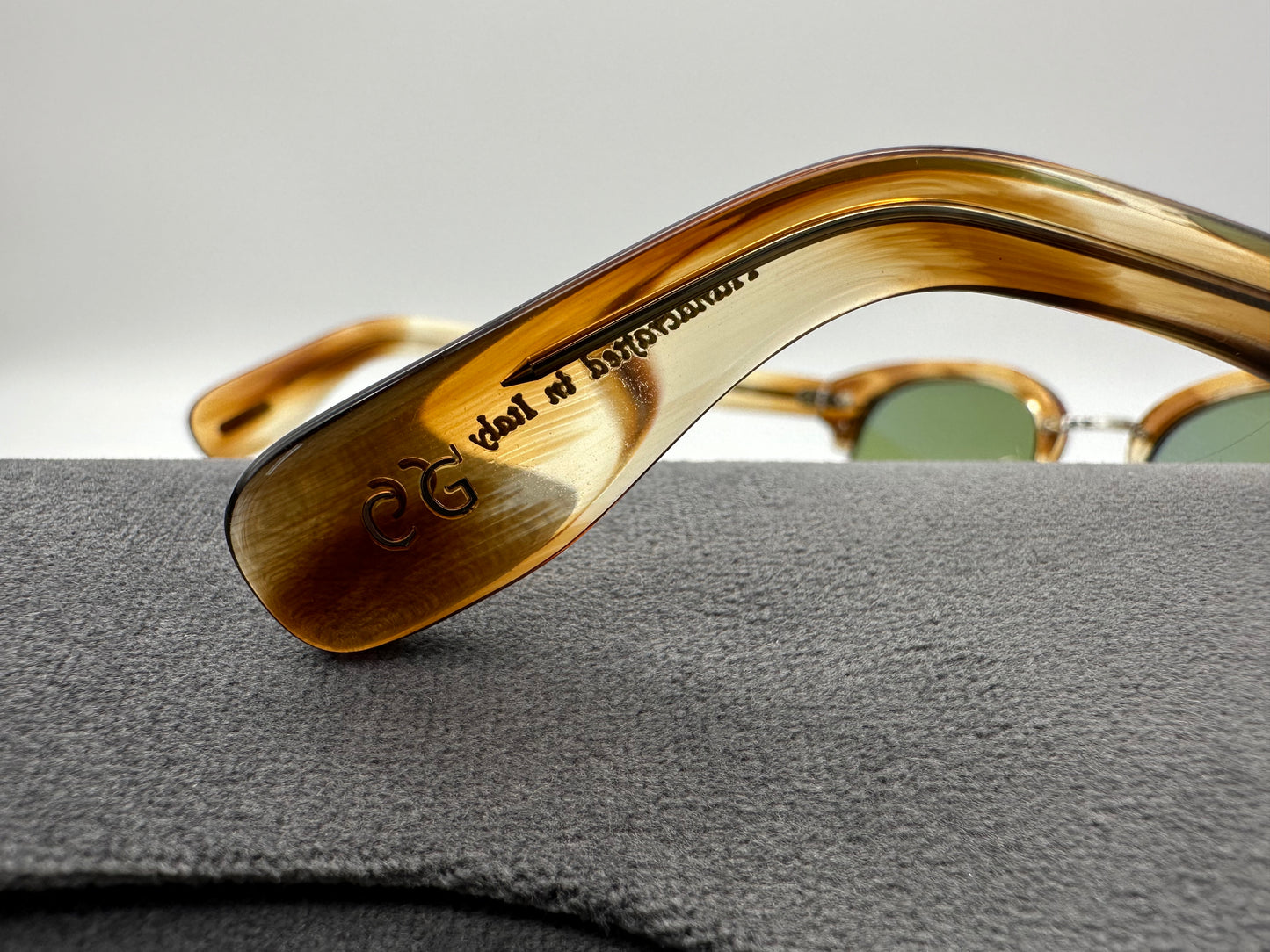 Oliver Peoples Cary Grant 2 50mm Honey VSB Green Custom Glass Lenses