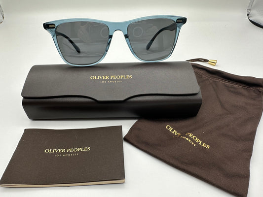 Oliver Peoples Ollis OV 5437SU 51mm Sunglasses Washed Teal / Carbon Gray new Italy