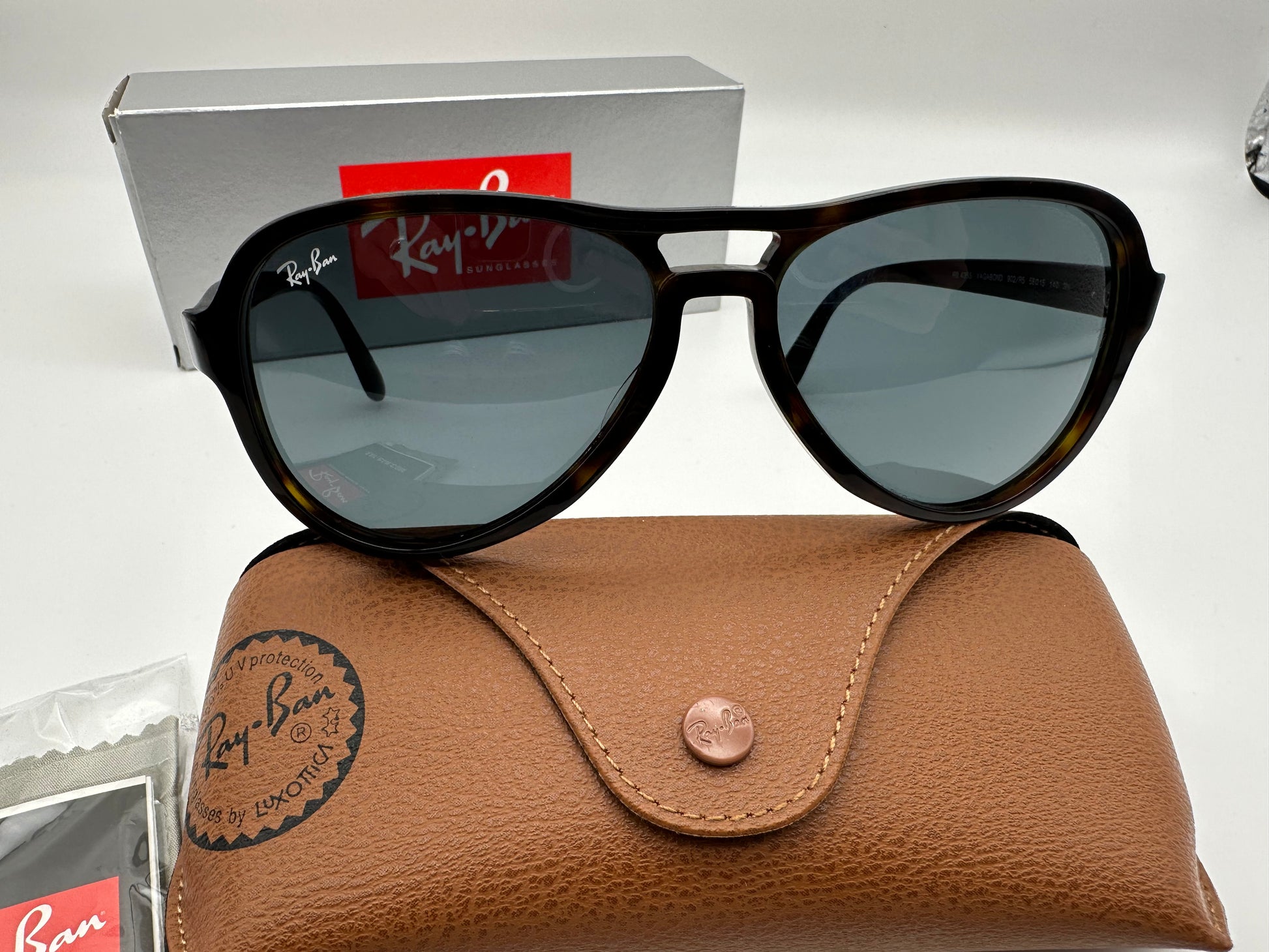 Ray Ban Vagabond 902 R5 58mm 3N Aviator Blue Gray Havana Shade Review Store