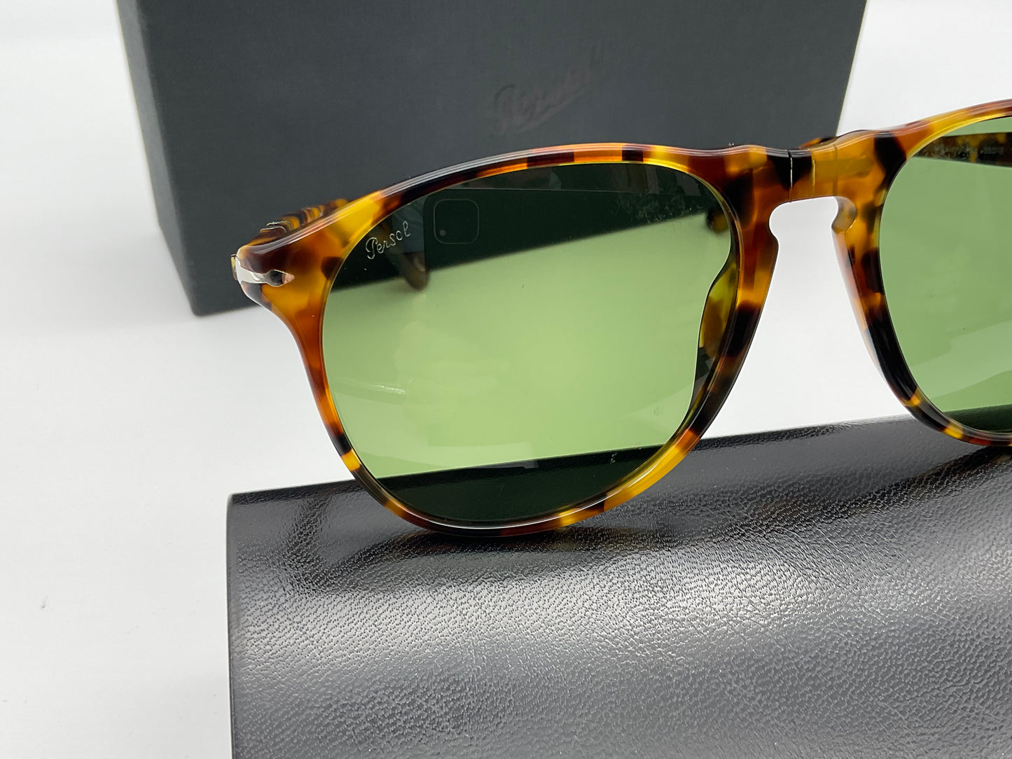 PERSOL PO9649s 55mm Medreterra Tortoise Crystal Green Sunglasses 10524E New