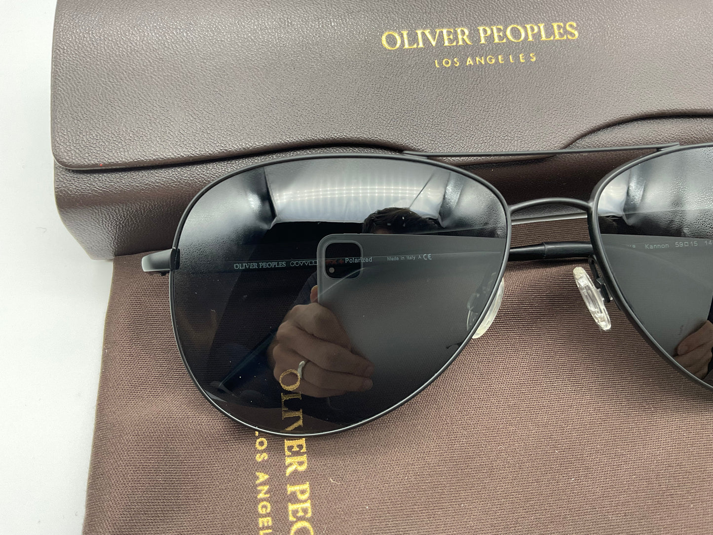 OLIVER PEOPLES KANNON 59mm OV1191S 5062/K8 VFX+ POLARIZED BLACK AUTHENTIC ITALY USED
