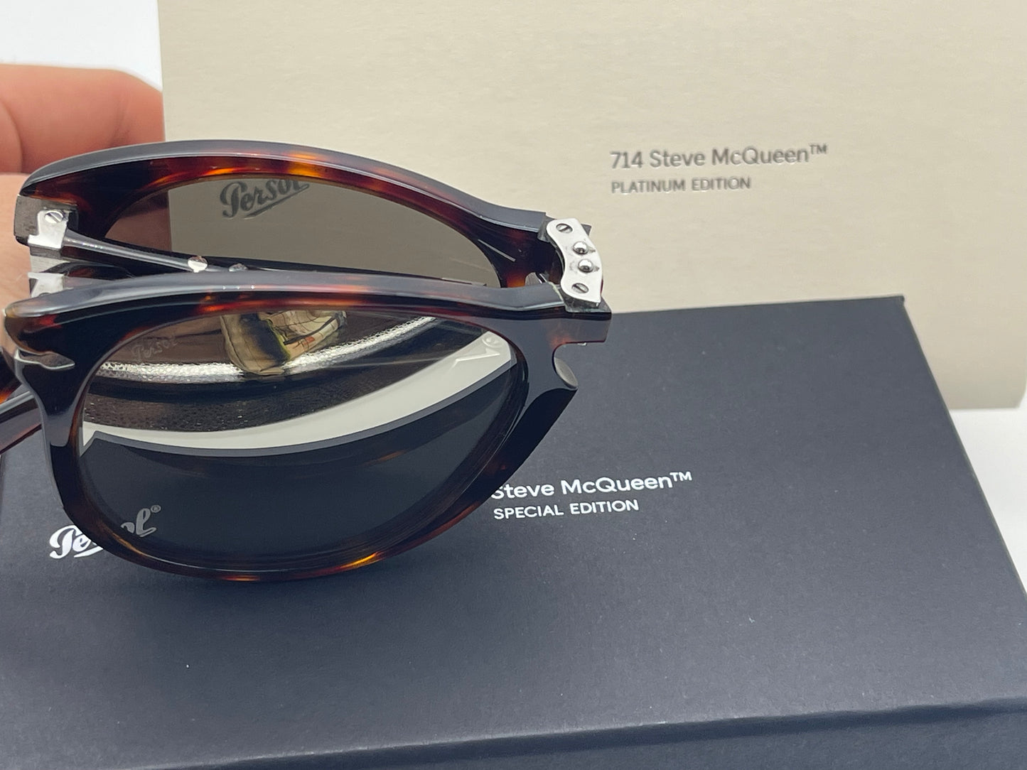 Persol PO 714SM Steve Mcqueen Platinum Limited Edition 24/AP Havana Sunglasses