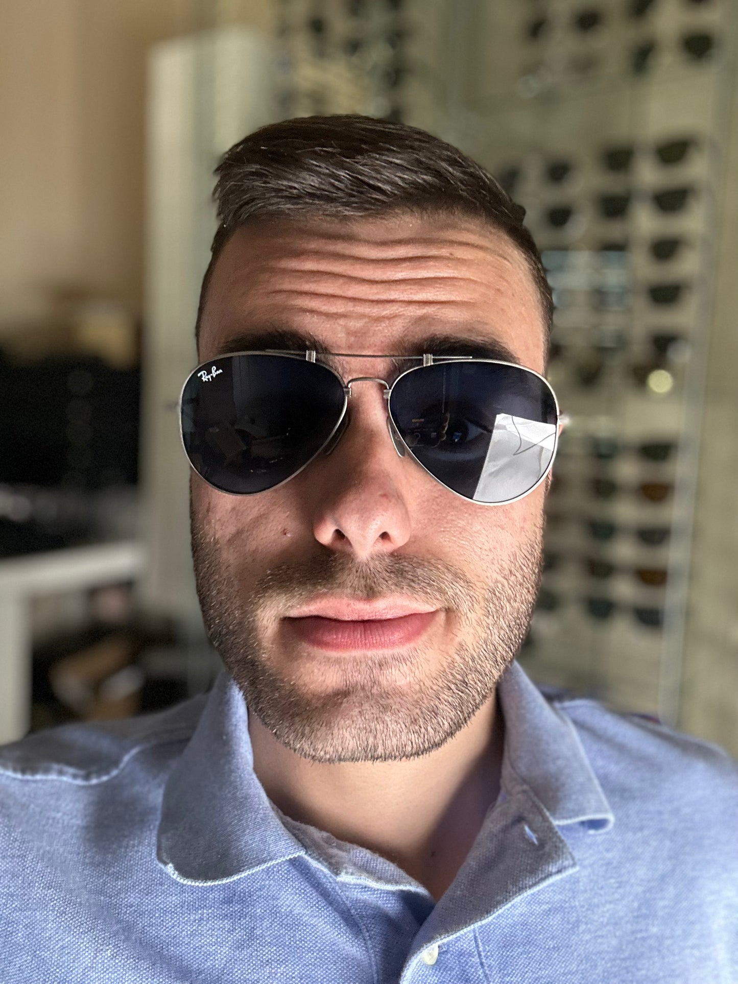 RB8125 58mm Limited Edition Titanium Aviator Blue Antique Silver 9138T Shade Review Store