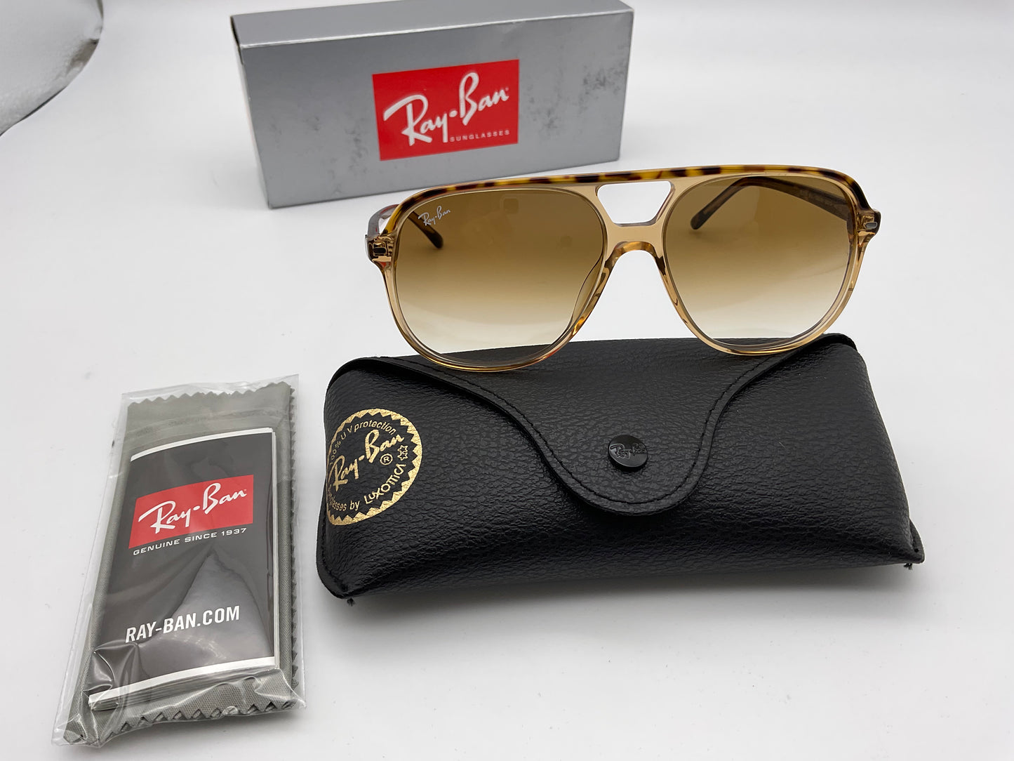 Ray Ban Bill 56mm Havana Transparent Brown/ Clear Gradient Brown 129251 Italy NEW