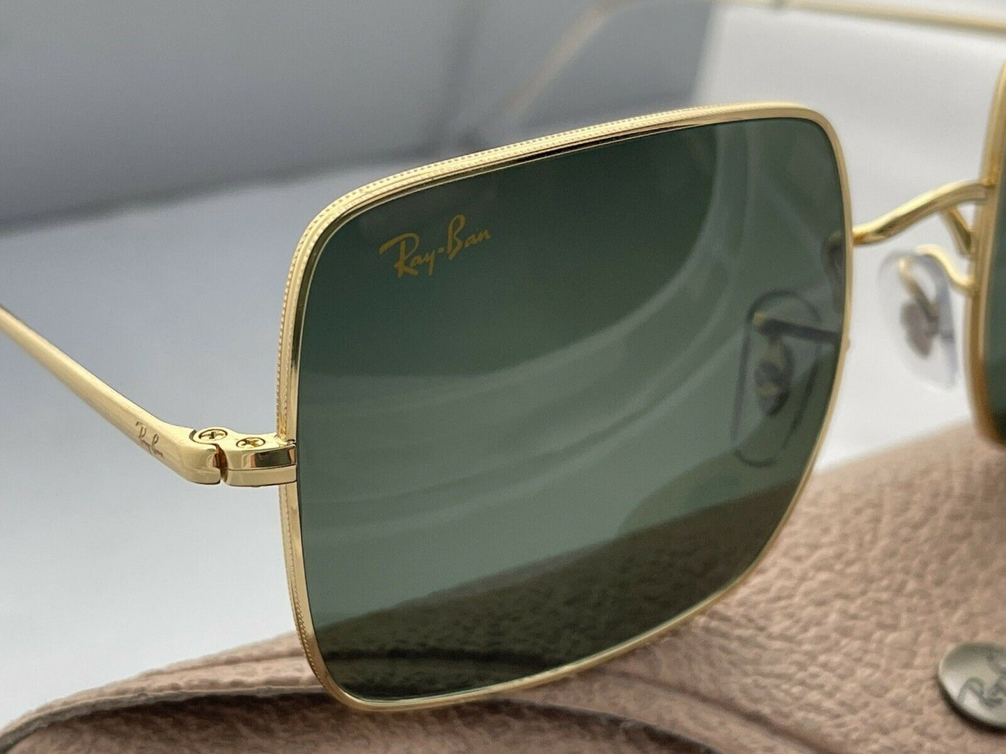 Ray-Ban SQUARE RB 1971 Gold/Green (9147/31) Sunglasses