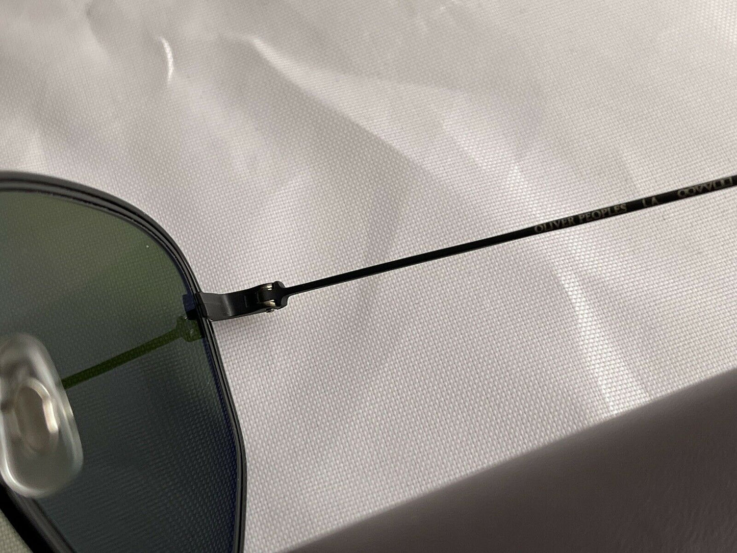 OLIVER PEOPLES ALLAND 50mm OV1233ST Matte Black Green Titanium Unisex Sunglasses NEW
